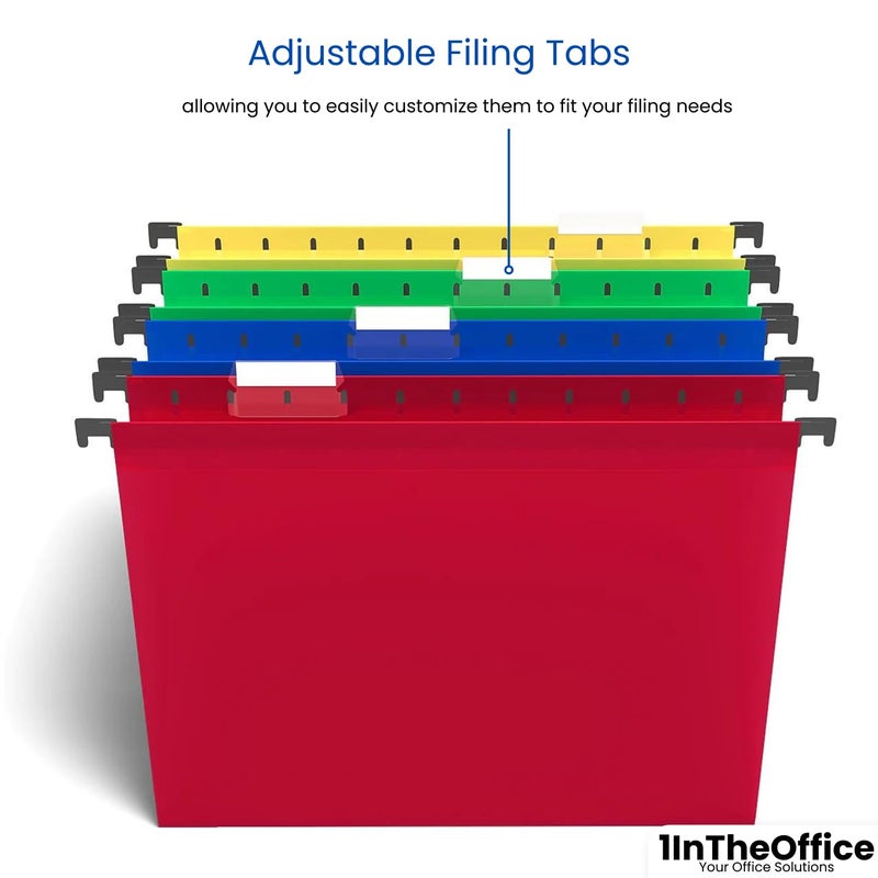 1InTheOffice Poly Hanging Folders Letter Size, Assorted Color, 5-Tab, 20 Pack - Image 4